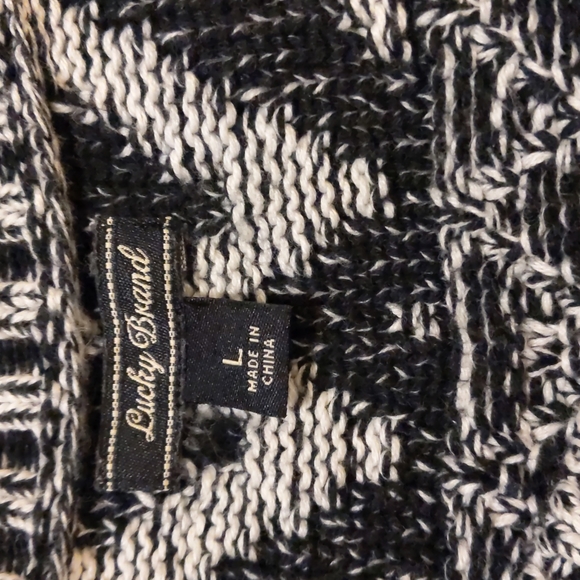 Lucky brand sweater black and white size L - Picture 7 of 8